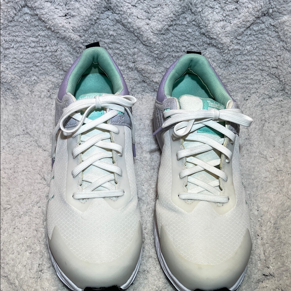 Timberland PRO 455 Women's White and Mint Sneakers Composite Safety Toe.